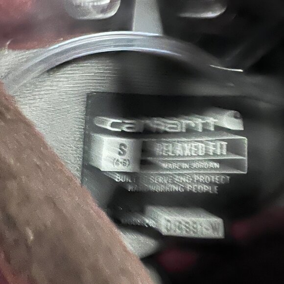 Carhartt Womens Sherpa Pullover Relaxed Fit Maroon/Multi Snaps Size Small Pocket - Picture 8 of 9